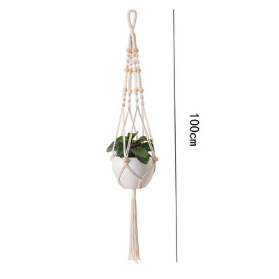Coșuri cu cuier pentru plante macrame Suport pentru ghivece pentru balcon pentru agățat pe perete decor de jardinieră cu înnodare frânghie de ridicare pentru casă accesorii de grădină