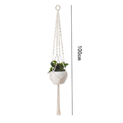 Coșuri cu cuier pentru plante macrame Suport pentru ghivece pentru balcon pentru agățat pe perete decor de jardinieră cu înnodare frânghie de ridicare pentru casă accesorii de grădină