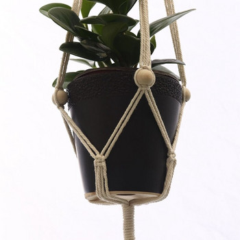 100% ръчно изработени висящи кошници Саксия Поставка за растения Макраме Закачалка за растения Вътрешно окачване на стена Саксия Поставка за растения Кошница