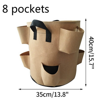 Szamóca ültető táska Kertészet termesztőgép Gyümölcstermesztő táska fogantyúval Zöldség, gyümölcs Növény táskák Kerti szerszámok Kerti cserepek