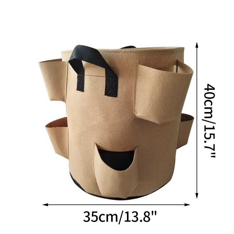 Szamóca ültető táska Kertészet termesztőgép Gyümölcstermesztő táska fogantyúval Zöldség, gyümölcs Növény táskák Kerti szerszámok Kerti cserepek