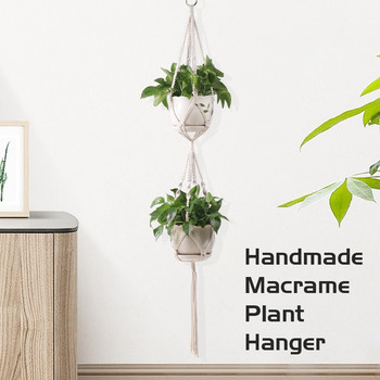 Висяща кошница макраме окачване на стена плантатори закачалки въздушни растения декорация на дома ръчно изработени закачалки за растения