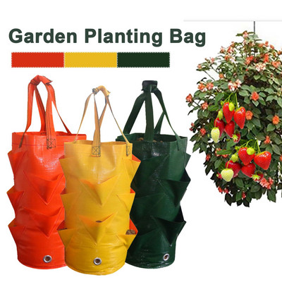 Behogar 3 γαλόνι Strawberry Planting Bag Δοχείο με πολλά στόματα Strawberry Herb Growing Bag Planter Pot Container Garden Supplies