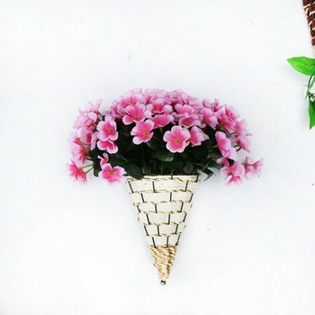 Φυσικό Rattan Ζαρντινιέρα Τοίχου Κρεμαστή γλάστρα Κρεμάστρα Καλάθι λουλουδιών Μεταλλικά φυτά Κρεμαστά καλάθια Διακόσμηση τοίχου στον κήπο του σπιτιού
