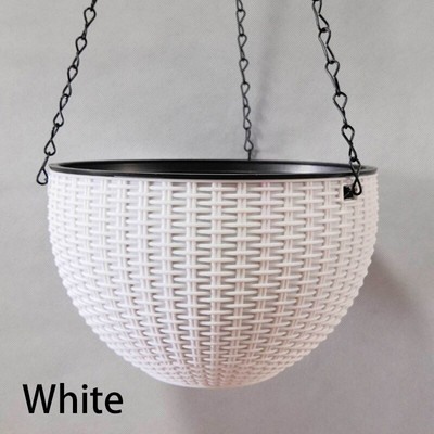 1 bucă ghivece de plante agățate din rășină Umeraș pentru coș de flori Suport de flori suspendat în aer liber de grădină pentru decorarea peretelui