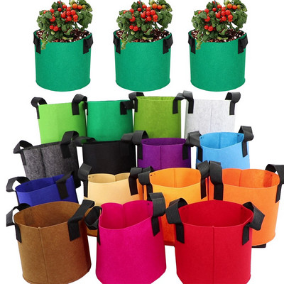 5/10 ΤΕΜ 15 Χρώματα 1-20 γαλόνι Garden Grow Bags Flower Vegetable Aeration Planting Pot Container Planter Pouch with Handles