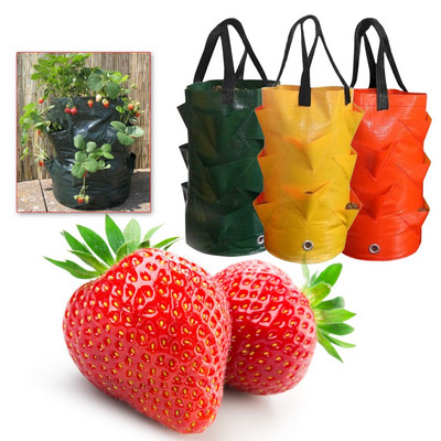 3 γαλόνια Planter Grow Bags Τσάντες φυτεύματος φράουλας Πρακτικές γλάστρες Κρεμαστά τσάντα καλλιέργειας κήπου για τον κήπο του σπιτιού