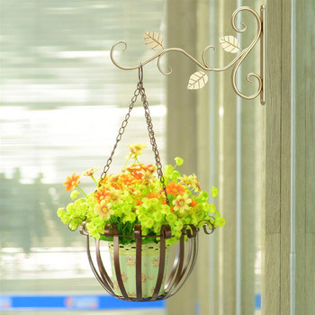 Επιτοίχιο σιδερένιο καλάθι με γάντζο κρεμάστρα φυτό γλάστρα Κρεμαστό στήριγμα μεταλλικό περίπτερο Διακόσμηση τοίχου