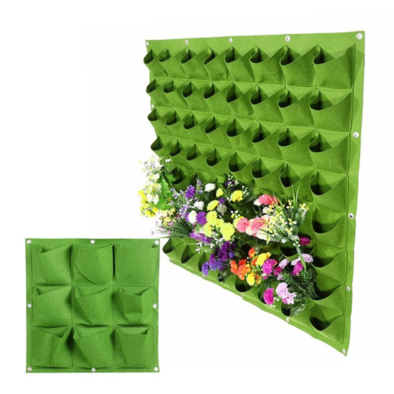 Zsebek Függő zöld termesztőtáska ültetőgép Függőleges kerti zöldséges nappali kerti táska ültető táskák virágkészlet 49.18.36.