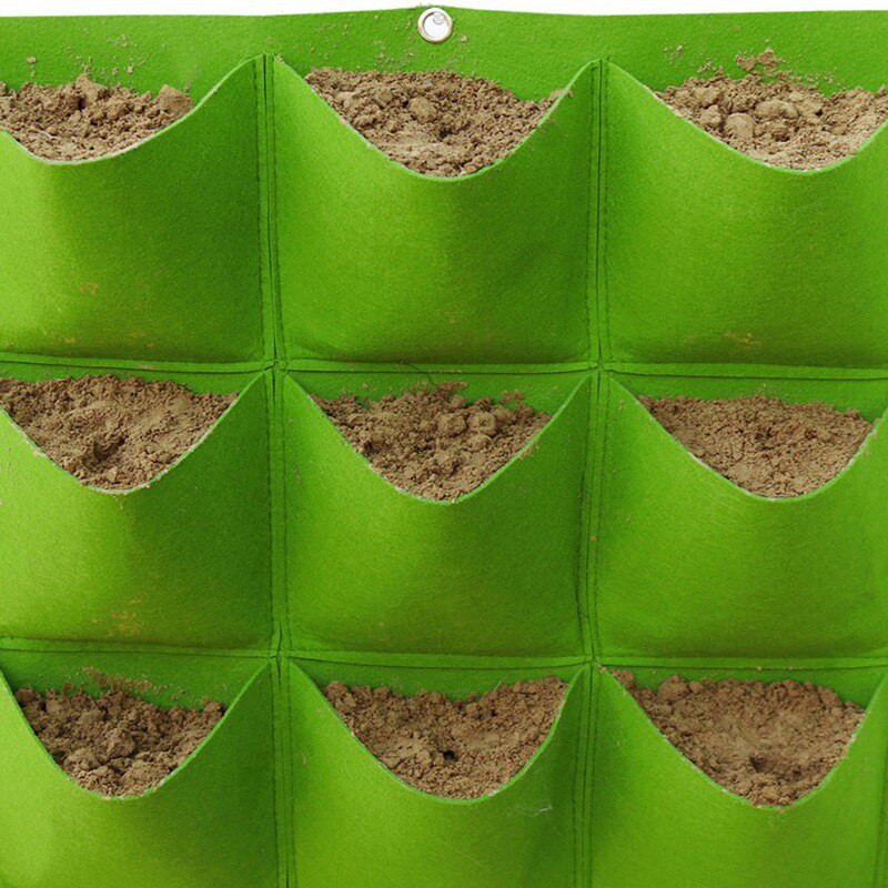 Zsebek Függő zöld termesztőtáska ültetőgép Függőleges kerti zöldséges nappali kerti táska ültető táskák virágkészlet 49.18.36.