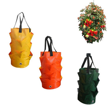 Φράουλα τσάντα φυτεύματος Δημιουργική τσάντα δοχείων με πολλά στόματα Grow Planter Pouch Root Plant Growing Pot Side Home Garden Tool
