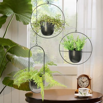 Μεταλλική κρεμαστή γλάστρα Nordic Chain Hanging Planter Planter Γλάστρα Κρεμαστή γλάστρα Καλάθι για Διακόσμηση Μπαλκονιού σπιτιού