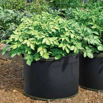 5 τεμ. 4/5/7/10/15/20 Gallon Grow Bags with Handles Φιλική προς το περιβάλλον τσάντα φύτευσης για καλλιέργεια δενδρυλλίων φυτών λαχανικών στον κήπο