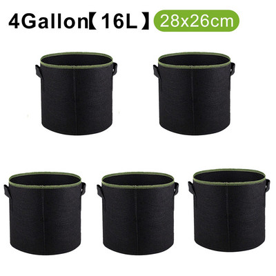 5db 4/5/7/10/15/20 gallon termesztő táskák fogantyúval Környezetbarát ültetőtáska kerti zöldség virág palánta termesztéséhez