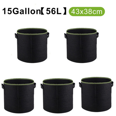 5db 4/5/7/10/15/20 gallon termesztő táskák fogantyúval Környezetbarát ültetőtáska kerti zöldség virág palánta termesztéséhez