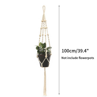 Coșuri agățate 100% handmade Suport pentru plante Macrame pentru plante agățate pentru ghiveci pentru flori pentru decorarea peretelui Jardinier agățat