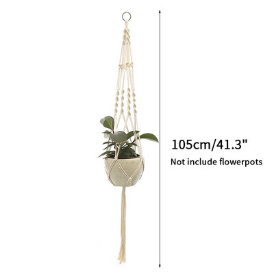 Coșuri agățate 100% handmade Suport pentru plante Macrame pentru plante agățate pentru ghiveci pentru flori pentru decorarea peretelui Jardinier agățat