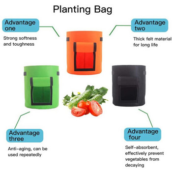 5/7/10/15 Gallon Plant Grow Bags Nonwoven Fabric Garden Pot Pot Θερμοκηπίου Τσάντες καλλιέργειας λαχανικών Ενυδατικά κάθετα εργαλεία