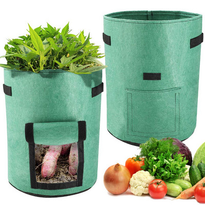 5/7/10/15 Gallon Plant Grow Bags Nonwoven Fabric Garden Pot Pot Θερμοκηπίου Τσάντες καλλιέργειας λαχανικών Ενυδατικά κάθετα εργαλεία