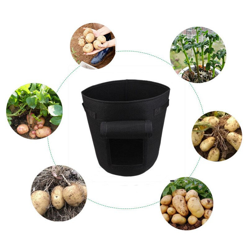 5/7/10/15 галона Чанти за отглеждане на растения Нетъкан плат Градинска саксия за картофи Оранжерия Чанти за отглеждане на зеленчуци Овлажняващи вертикални инструменти