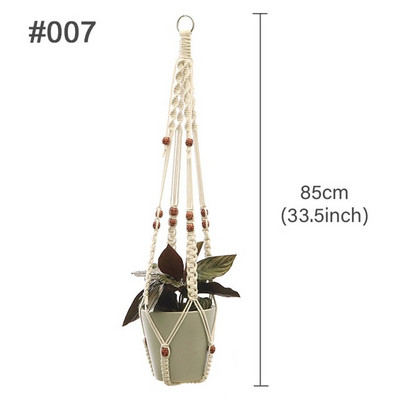 Vânzări fierbinți 100% lucrat manual pentru agățat pe perete din macrame Umeraș pentru plante din macrame Umeraș pentru flori/ghiveci pentru decorarea peretelui Coș suspendat pentru jardinieră