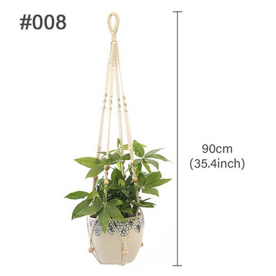 Vânzări fierbinți 100% lucrat manual pentru agățat pe perete din macrame Umeraș pentru plante din macrame Umeraș pentru flori/ghiveci pentru decorarea peretelui Coș suspendat pentru jardinieră