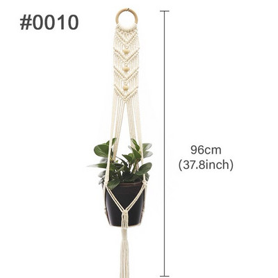 Vânzări fierbinți 100% lucrat manual pentru agățat pe perete din macrame Umeraș pentru plante din macrame Umeraș pentru flori/ghiveci pentru decorarea peretelui Coș suspendat pentru jardinieră