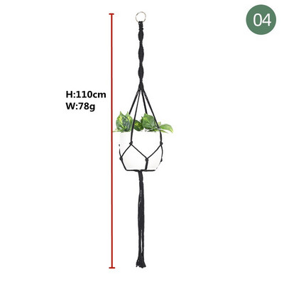 Coșuri cu cuier pentru plante lucrate manual macrame, suport pentru ghivece pentru balcon, decorare suspendată cu noduri, frânghie de ridicare, rechizite pentru grădină.