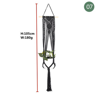 Coșuri cu cuier pentru plante lucrate manual macrame, suport pentru ghivece pentru balcon, decorare suspendată cu noduri, frânghie de ridicare, rechizite pentru grădină.