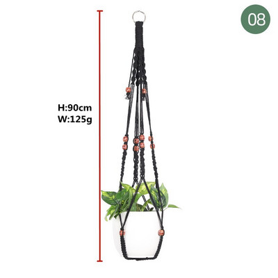 Coșuri cu cuier pentru plante lucrate manual macrame, suport pentru ghivece pentru balcon, decorare suspendată cu noduri, frânghie de ridicare, rechizite pentru grădină.