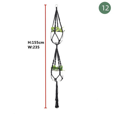 Coșuri cu cuier pentru plante lucrate manual macrame, suport pentru ghivece pentru balcon, decorare suspendată cu noduri, frânghie de ridicare, rechizite pentru grădină.