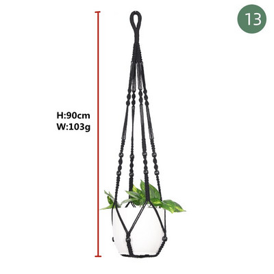 Coșuri cu cuier pentru plante lucrate manual macrame, suport pentru ghivece pentru balcon, decorare suspendată cu noduri, frânghie de ridicare, rechizite pentru grădină.