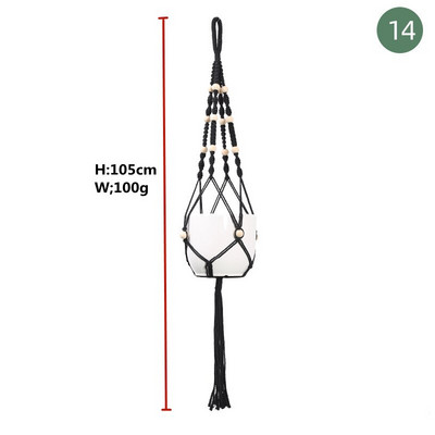 Coșuri cu cuier pentru plante lucrate manual macrame, suport pentru ghivece pentru balcon, decorare suspendată cu noduri, frânghie de ridicare, rechizite pentru grădină.