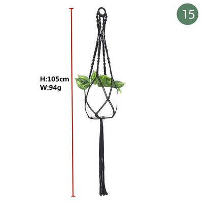 Coșuri cu cuier pentru plante lucrate manual macrame, suport pentru ghivece pentru balcon, decorare suspendată cu noduri, frânghie de ridicare, rechizite pentru grădină.