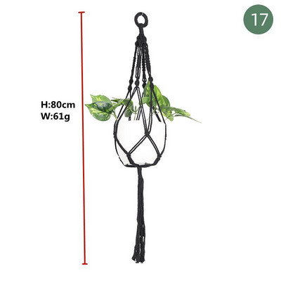 Coșuri cu cuier pentru plante lucrate manual macrame, suport pentru ghivece pentru balcon, decorare suspendată cu noduri, frânghie de ridicare, rechizite pentru grădină.