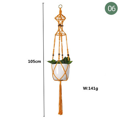Coșuri cu cuier pentru plante lucrate manual macrame, suport pentru ghivece pentru balcon, decorare suspendată cu noduri, frânghie de ridicare, rechizite pentru grădină.