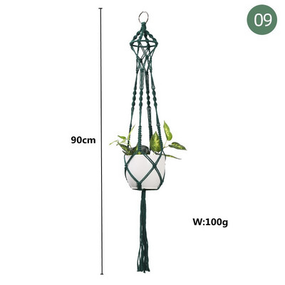 Coșuri cu cuier pentru plante lucrate manual macrame, suport pentru ghivece pentru balcon, decorare suspendată cu noduri, frânghie de ridicare, rechizite pentru grădină.