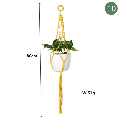 Coșuri cu cuier pentru plante lucrate manual macrame, suport pentru ghivece pentru balcon, decorare suspendată cu noduri, frânghie de ridicare, rechizite pentru grădină.