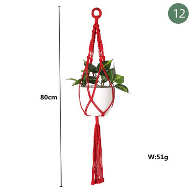 Coșuri cu cuier pentru plante lucrate manual macrame, suport pentru ghivece pentru balcon, decorare suspendată cu noduri, frânghie de ridicare, rechizite pentru grădină.