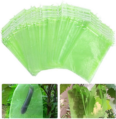 20 vnt. Sodo tinkliniai maišeliai Vaisių apsaugos maišeliai Sodo augalų vaisių apsaugos barjeras su raišteliu nuo vabzdžių daržovių maišeliai