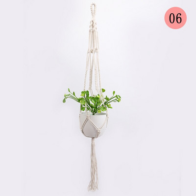90/105 cm kézzel készített makramé akasztó Vintage pamut len virágcserép tartó beltéri falra akasztható kosár Boho esküvői lakberendezés