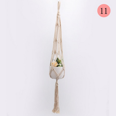 90/105 cm kézzel készített makramé akasztó Vintage pamut len virágcserép tartó beltéri falra akasztható kosár Boho esküvői lakberendezés