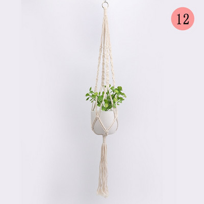 90/105 cm kézzel készített makramé akasztó Vintage pamut len virágcserép tartó beltéri falra akasztható kosár Boho esküvői lakberendezés