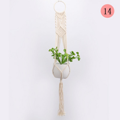 90/105 cm kézzel készített makramé akasztó Vintage pamut len virágcserép tartó beltéri falra akasztható kosár Boho esküvői lakberendezés