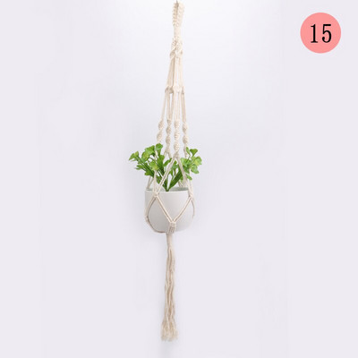90/105 cm kézzel készített makramé akasztó Vintage pamut len virágcserép tartó beltéri falra akasztható kosár Boho esküvői lakberendezés