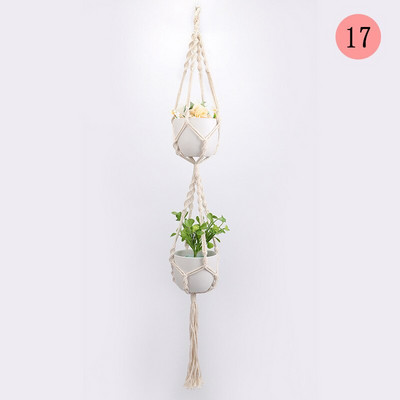 90/105 cm kézzel készített makramé akasztó Vintage pamut len virágcserép tartó beltéri falra akasztható kosár Boho esküvői lakberendezés