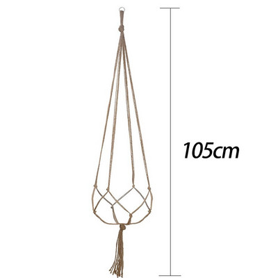 90/105 cm kézzel készített makramé akasztó Vintage pamut len virágcserép tartó beltéri falra akasztható kosár Boho esküvői lakberendezés