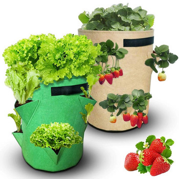 Торба за засаждане Зеленчукова ягода Вертикална торбичка за билки за цветя Корен Дишаща кръгла саксия за многократна употреба за домашна градина