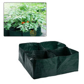 4 Grile împărțite Recipient de plantare pătrat Sac de cultivare PE țesătură Plante Flori Legume Pot de jardiniera Patul de grădină înălțat