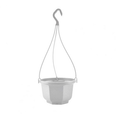 Noul coș de flori din plastic reutilizabil, ghiveci suspendat, octogonal, decorativ în aer liber, practic